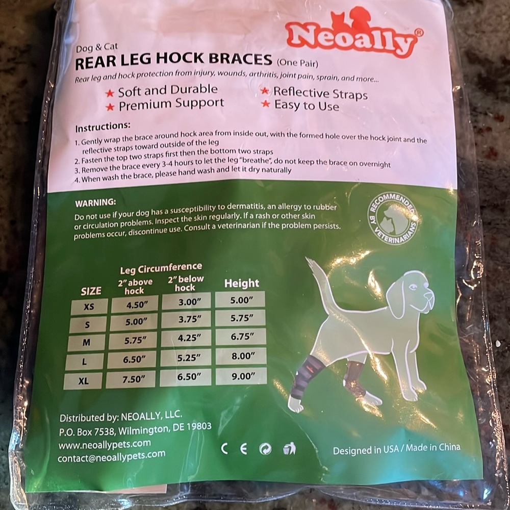 Medium Rear Leg Dog Braces Like New